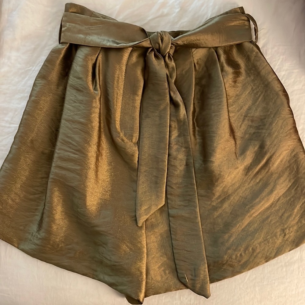Zara High Waisted Gold Shorts